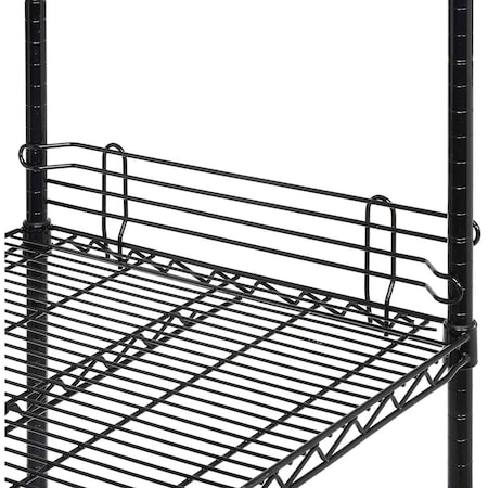 Nexel Ledge for Wire Shelves, Black Epoxy, 18L x 4H AL418B